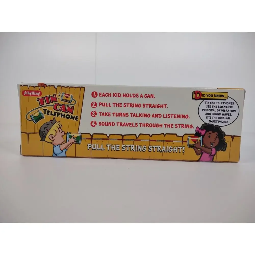 Schylling Tin Can String Telephone Corn & Tomato Retro Kids Toy Activity